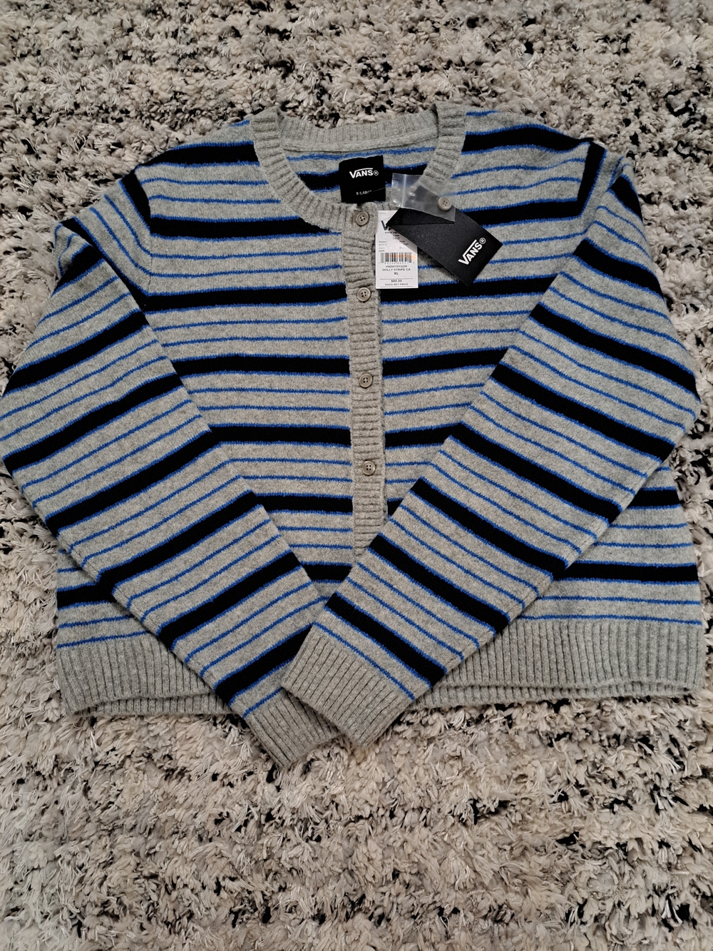 VANS Striped Cardigan XL